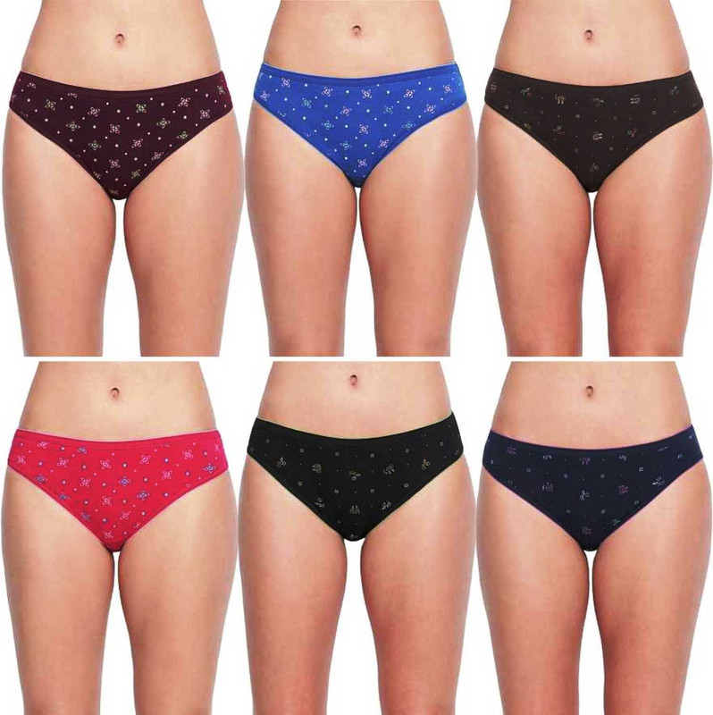 jibriel group Women Hipster Multicolor Panty(Pack of 6)