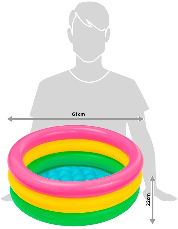 tegan Multicolor Kid's 3 ft Inflatable Bath Water Tub(Multicolor)
