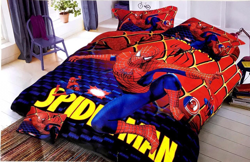 nimbus collections 230 TC Microfiber Double Cartoon Bedsheet(Pack of 1, Blue, Red)