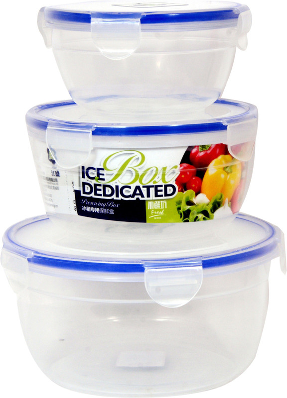 akr ECO Friendly Airtight BPA Free Spill Free with Leak Proof Locking lid Set of 3pc (circle) - 750 ml, 1000 ml, 1300ml - 1300 ml, 1000 ml, 750 ml Polypropylene, Plastic  - 1300 ml, 1000 ml, 750 ml Plastic Grocery Container, Fridge Container, Oil Container, Tea Coffee & Sugar Container, Spice Contai