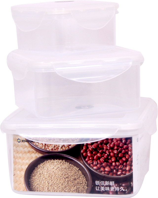akr  - 1300 ml, 1000 ml, 750 ml Plastic Grocery Container, Fridge Container, Oil Container, Tea Coffee & Sugar Container, Spice Container, Pickle Container & Salt Pepper Container, Egg Container, Milk Container(Pack of 3, White)