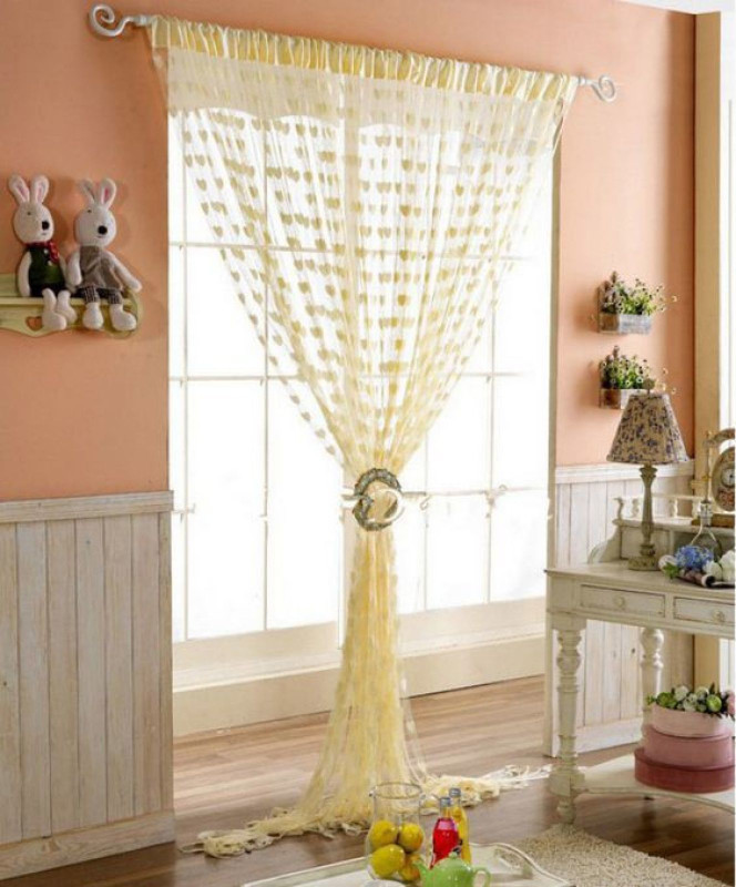 smwebindia 205 cm (6 ft) Net Window Curtain (Pack Of 2)(Self Design, Beautifull Cream)