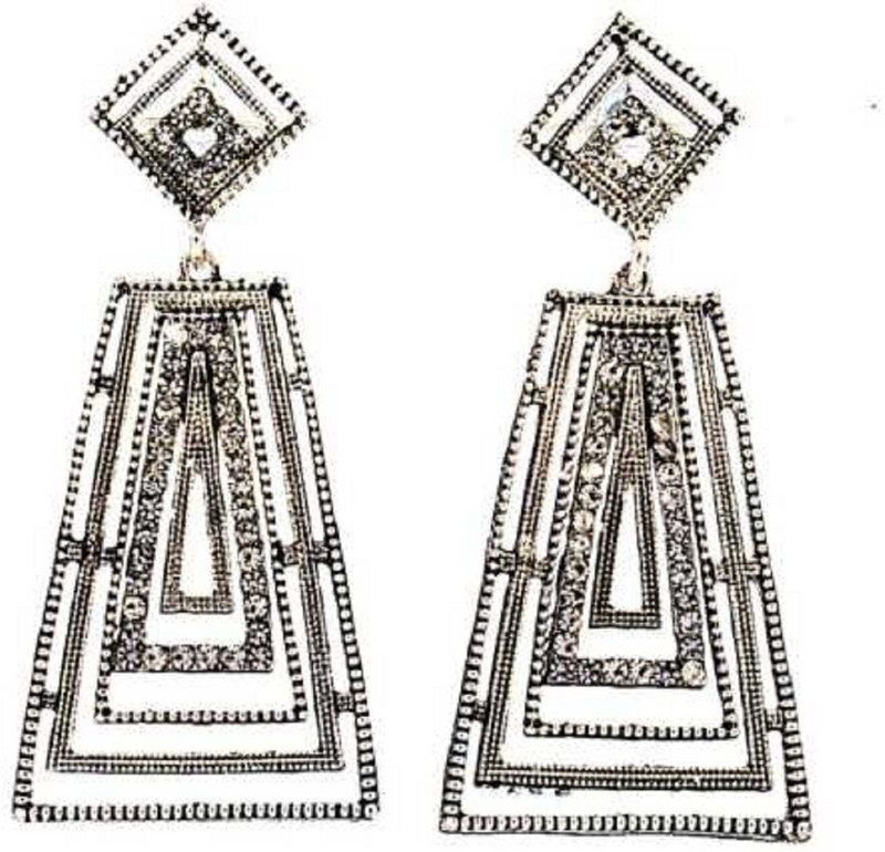 samipna Fancy Silver Earrings Stone Drops & Danglers