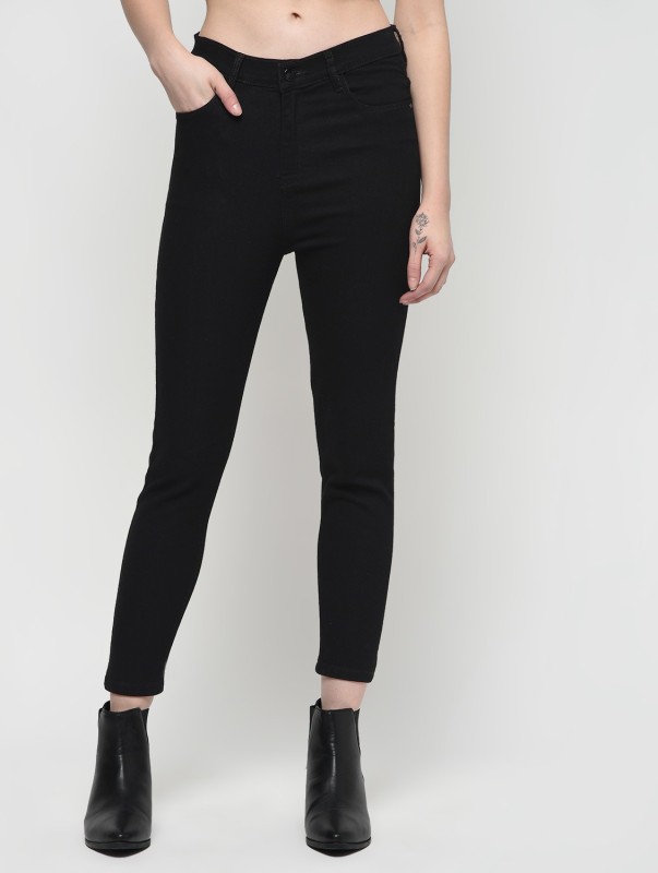 Girlish Slim Women Black Jeans