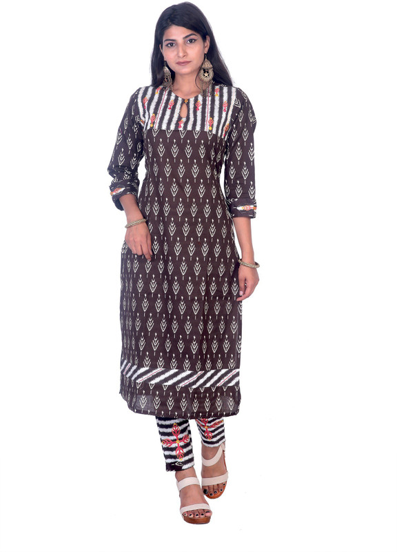stitch in style Women Embroidered Straight Kurta(Multicolor)