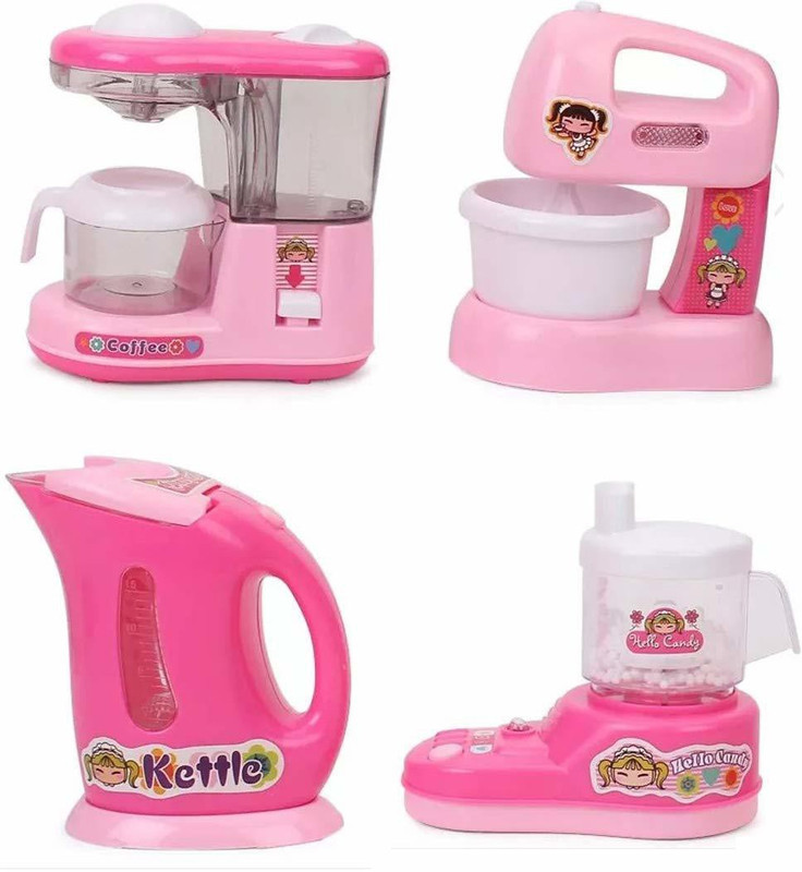 jmv Pink Home Appliances Set for Kids 2 Years Plus