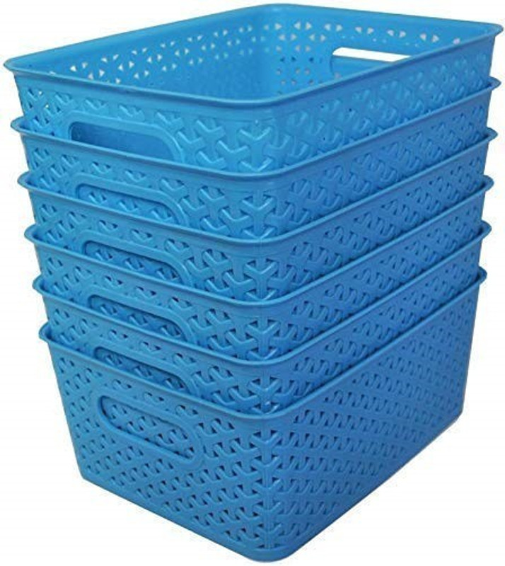 xllent multi blue set of 6 Storage Basket(Pack of 6)