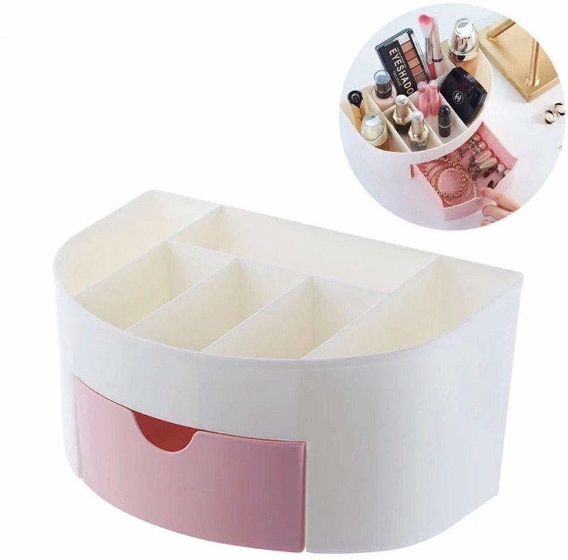 mangukiya tac fab vanity tray Makeup Vanity Box(White)