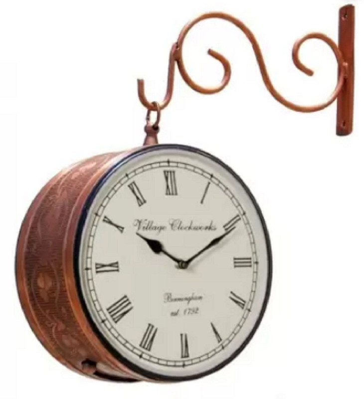 salasar international Analog 20 cm X 20 cm Wall Clock(Brown, With Glass)