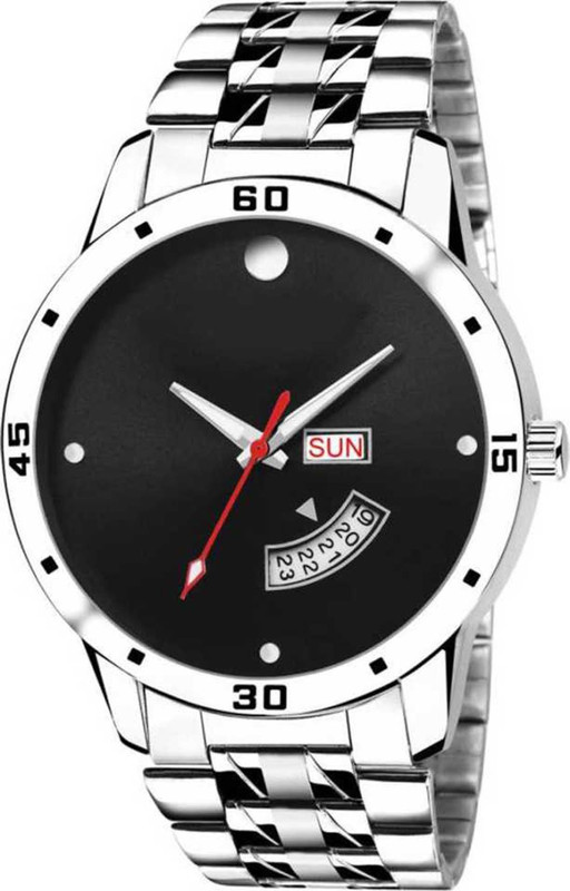 focusproduct SILVER BLACK DAY AND DATE BEAUTIFULL WATCH FRO MAN 114 Analog Watch  - For Men