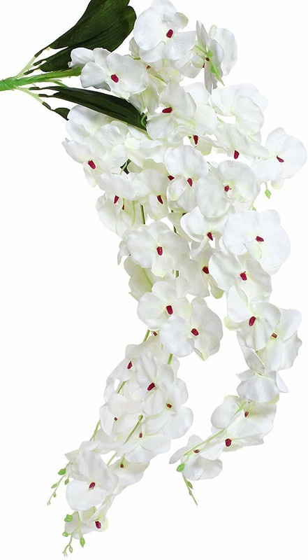 ss creation White Orchids Artificial Flower(32 inch, Pack of 1)