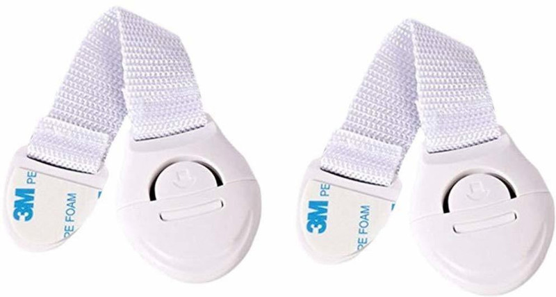 BONIRY Baby/Child Safety Lock,Cabinet Lock/Latch ,Safety Lock for Cabinet, Drawer, Fridge for baby child infant Safety Latch with strong tape 2 piece(White)