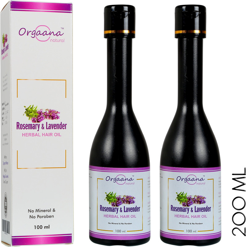 orgaana Natural Rosemary & Lavender Herbal hair oil for hair Growth pack of 2 Hair Oil(200 ml)