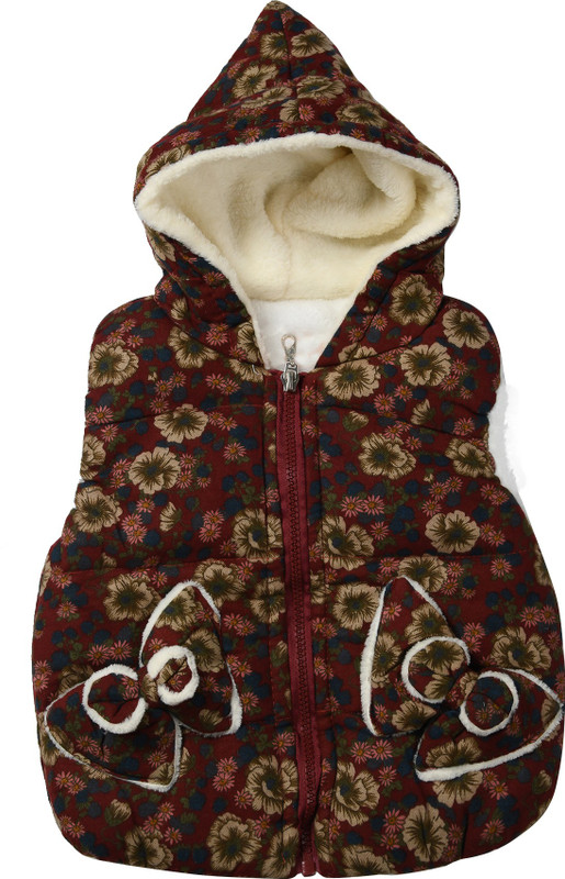 Zonko Style Sleeveless Floral Print Baby Girls Jacket