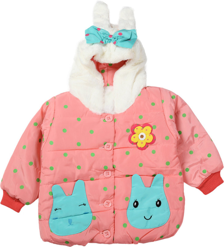 Zonko Style Full Sleeve Polka Print Baby Girls Jacket