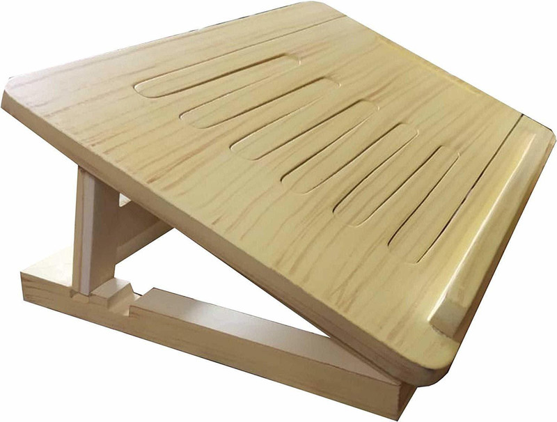 smart art wood carving 15 x 10 Inches Laptop Desk Wood Portable Laptop Table(Finish Color - Off White)