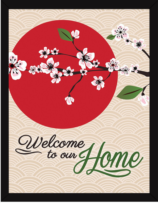 IMGMC – 'Welcome to our Home' - ‘Motivational Quote' Synthetic Wood Art Painting for Home & Wall Decor Paper Print(13.5 inch X 10.5 inch)
