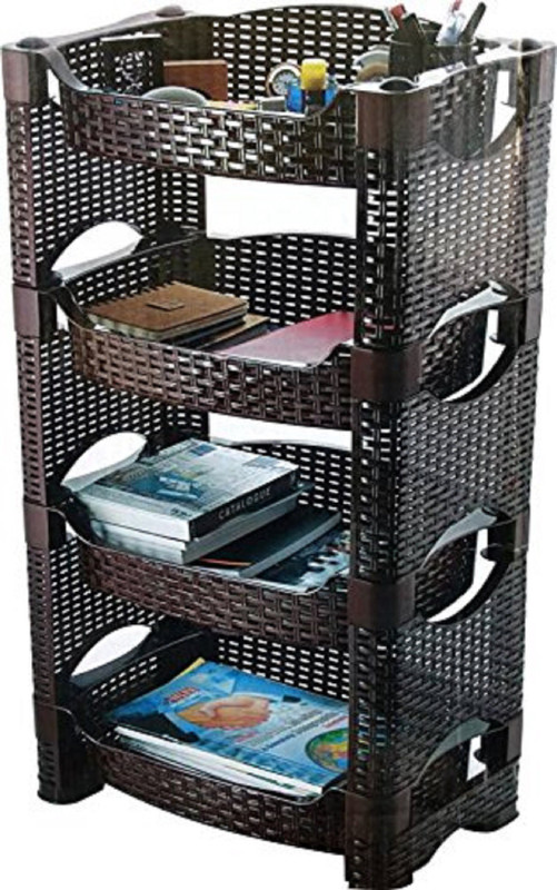 igreen 4 drawer organiser storage set for kids kitchen room Plastic Wall Shelf(Number of Shelves - 4, Brown)