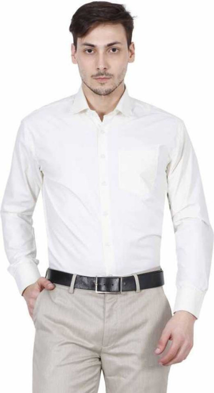preeti designs Men Solid Formal White Shirt