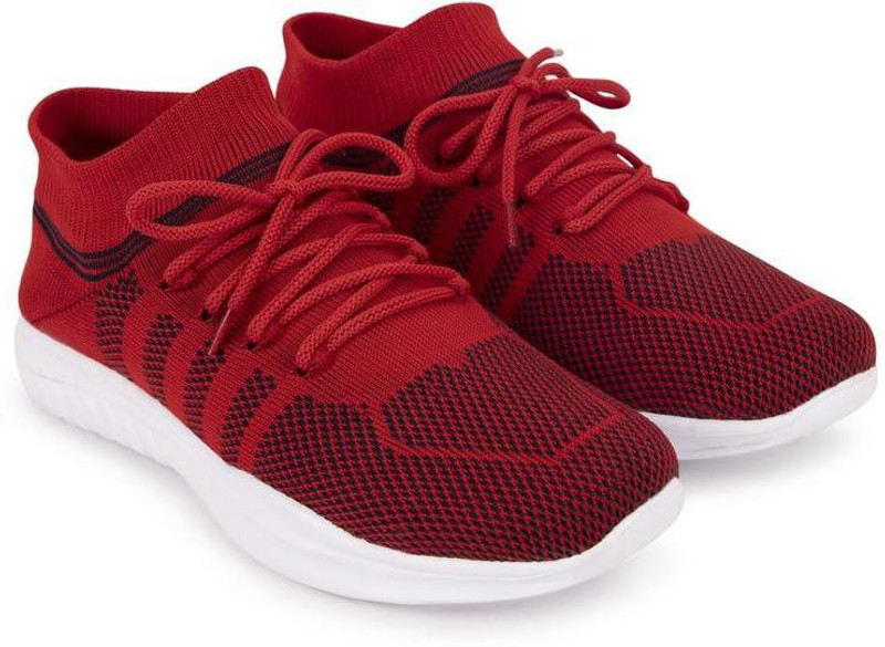 excedo Men Sneakers, Flynit Socks shoes, Soft fabric sports shoes, Running shoes, Walking Shoes Red Running Shoes For Men(Red)