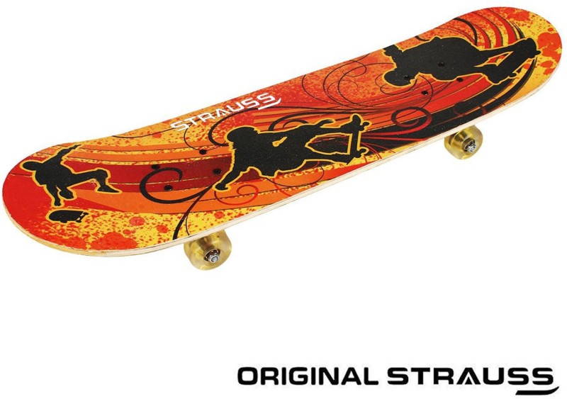Strauss Bronx YB 8 inch x 31 inch Skateboard(Orange, Black, Pack of 1)