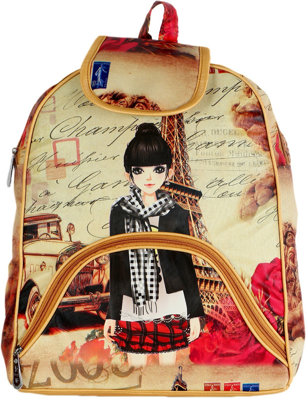 qooqle QOOQ_LIGHTGOLD_BLACK DOLL Backpack(Multicolor, Gold, 5 L)