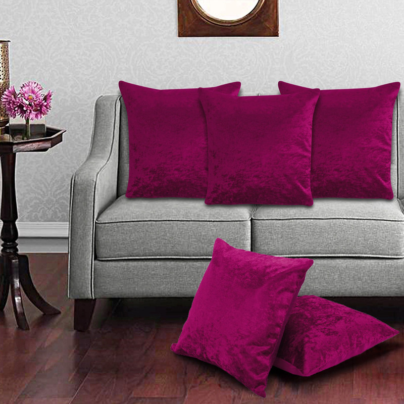 bantal Plain Cushions & Pillows Cover(Pack of 5, 40 cm*40 cm, Pink)