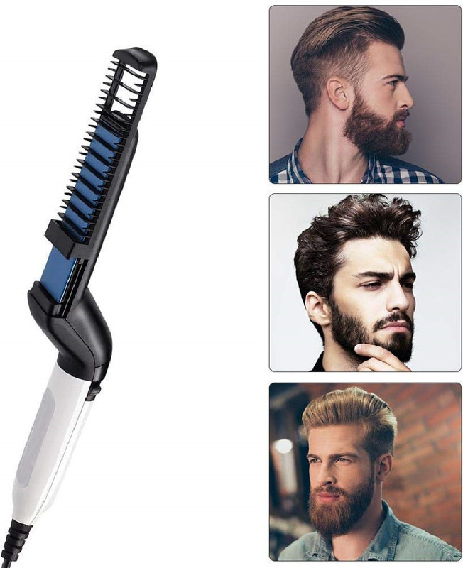 cart Quick Hair Styler for Men Electric Beard Straightener Massage Hair Comb Beard Care Comb Multifunctional Curly Hair Straightening Comb Curler beard straightener 001 Hair Straightener (Black) Hair Straightener(Multicolor)