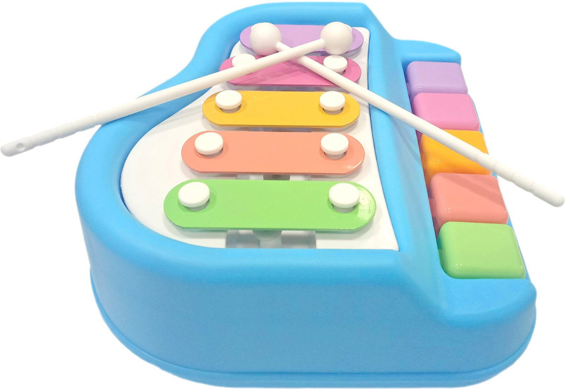 Toyvala Xylophone 2-in-1 Premium Piano 5 Key Scale Musical Toy For Kids - 620(Multicolor)