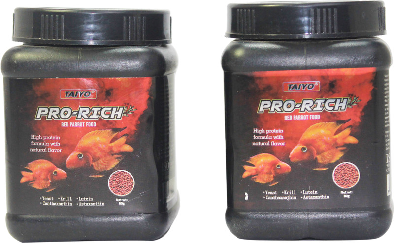 TAIYO Pro Rich Red Parrot 80g (Pack of 2) 0.16 kg Dry Young, Adult, Senior Fish Food