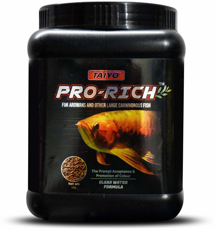 TAIYO Pro-Rich Arowana fish food 60g Shrimp, Sea Food 0.4 kg Dry New Born, Adult, Young Fish Food Sea Food 0.06 kg Dry Adult Fish Food