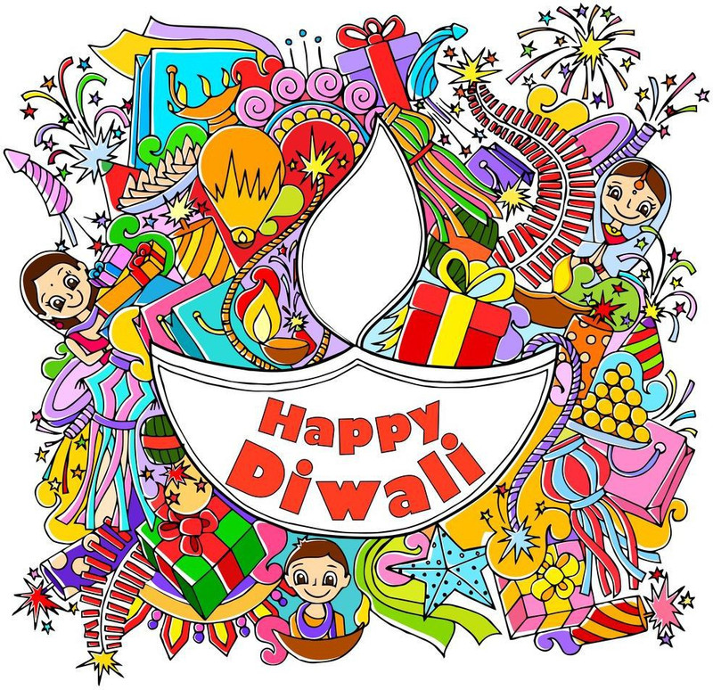 Happy Diwali Doodle Festival Poster Diw Buy Online In Turkey At Desertcart