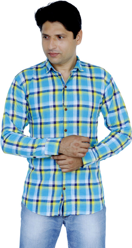 rock star fashion Men Checkered Casual Multicolor Shirt