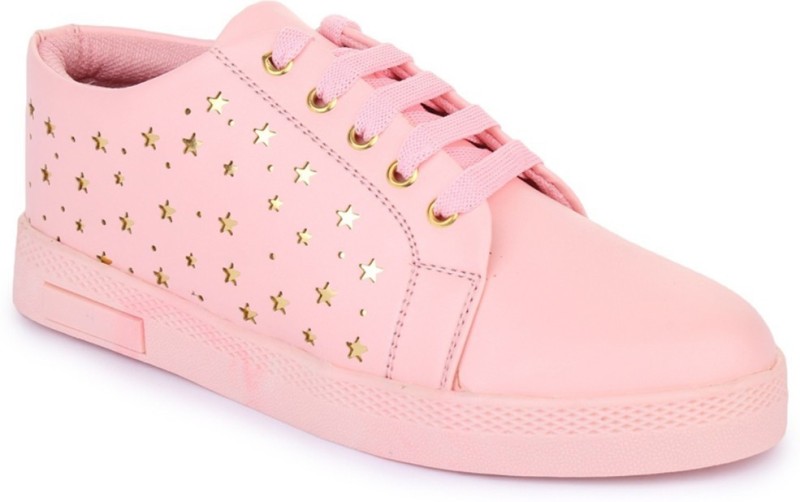 Longwalk Golden Star Sneakers For Women(Pink)