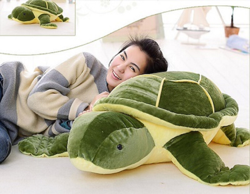 avasa Huge Size Plush Tortoise Toy Cute Turtle Plush Pillow Staffed Cushion  - 40 cm(Green, Yellow)