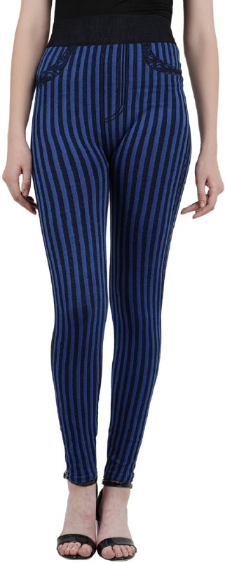 Icable Striped Women Light Blue Tights