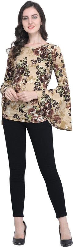 sr creative Casual Bell Sleeve Floral Print Women Multicolor Top