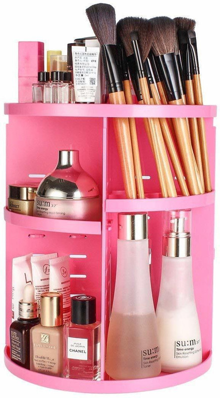 liveonshop Makeup Plastic Rack Vanity Box NA Vanity Box(Pink)
