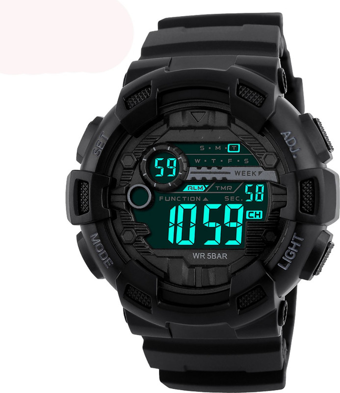 black digital watch mens