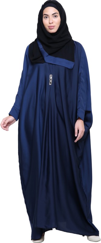 ZUZUU Abaya Burqa with Hijab (Dupatta) and Mouthpiece(Dark Blue_Free Size_Abaya For Woman)...