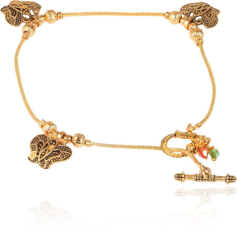 insta fashion Golden Alloy Latest Fashion Metal Anklet