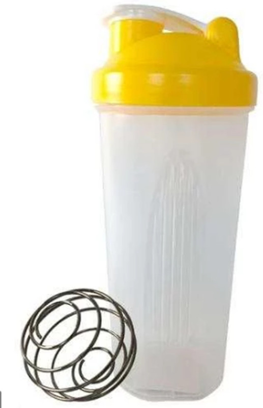 vanex Protein Shaker Bottle With Mixer Ball 600 ml Shaker(Pack of 1, Yellow)