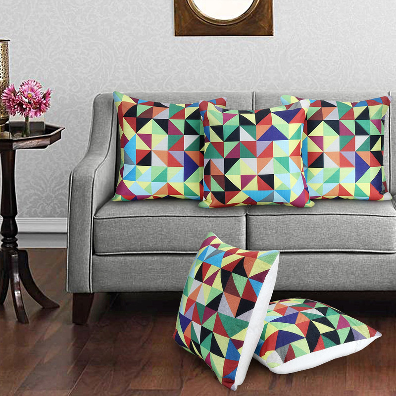bantal Abstract Cushions & Pillows Cover(Pack of 5, 40 cm*40 cm, Multicolor)