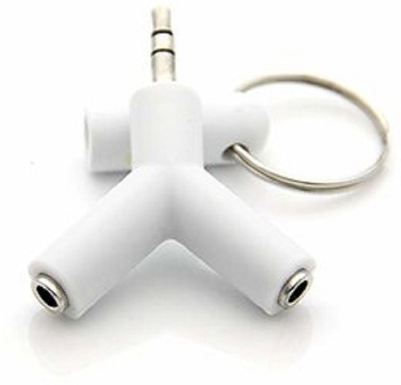 triangle ant Shape Stereo Audio AUX Splitter Cable (white) 0 m AUX Cable(Compatible with MOBILE, LAPTOP, White, Sync and Charge Cable)