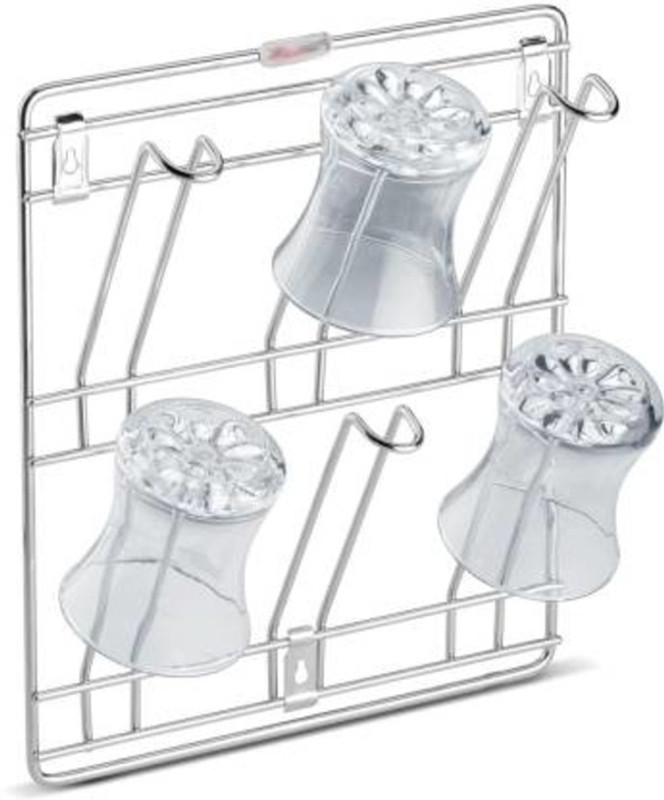 heet Stainless Steel Wall Hanging Glass Holder for Kitchen/ 6 Glass Storage Holder Stainless Steel Glass Holder