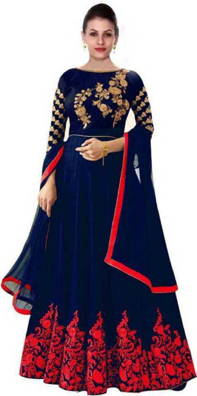 krisha enterprise Anarkali Gown(Red)
