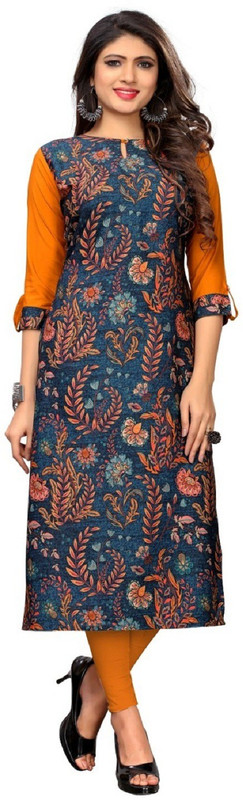 dheylu Casual Printed Women Kurti(Multicolor)
