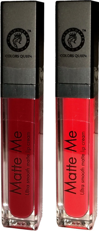 colors queen MATTE ME ULTRA SMOOTH LIP CREAM 2pcs (Red & Maroon)(red, Maroon, 12 ml)