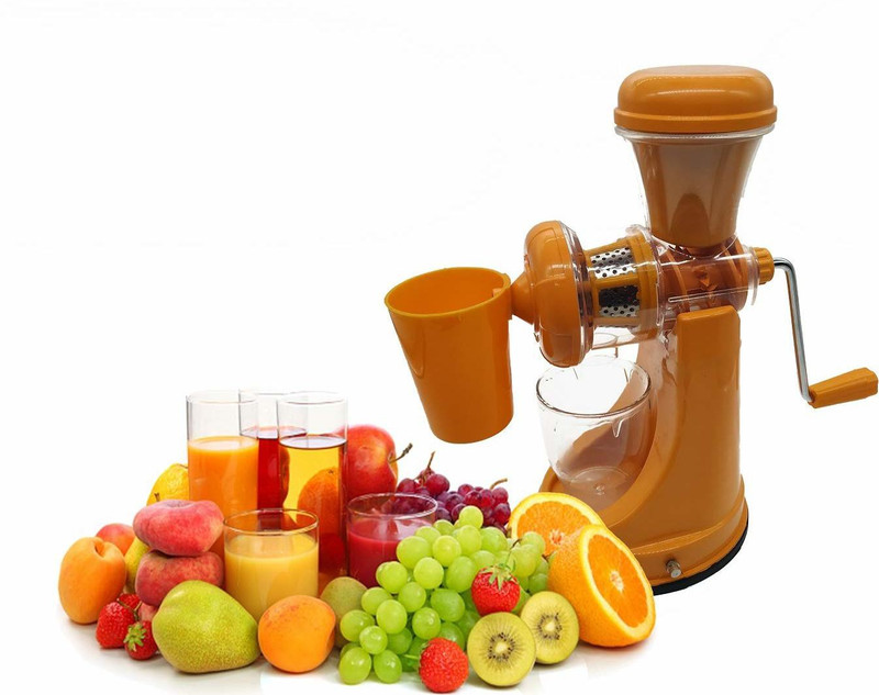 Mantavya Hand Juicer Grinder Fruit And Vegetable Mixer Juicer With Waste Collector 0 W Juicer(Orange, 1 Jar)