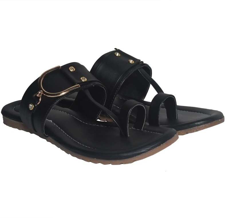 heighten Women Black Flats